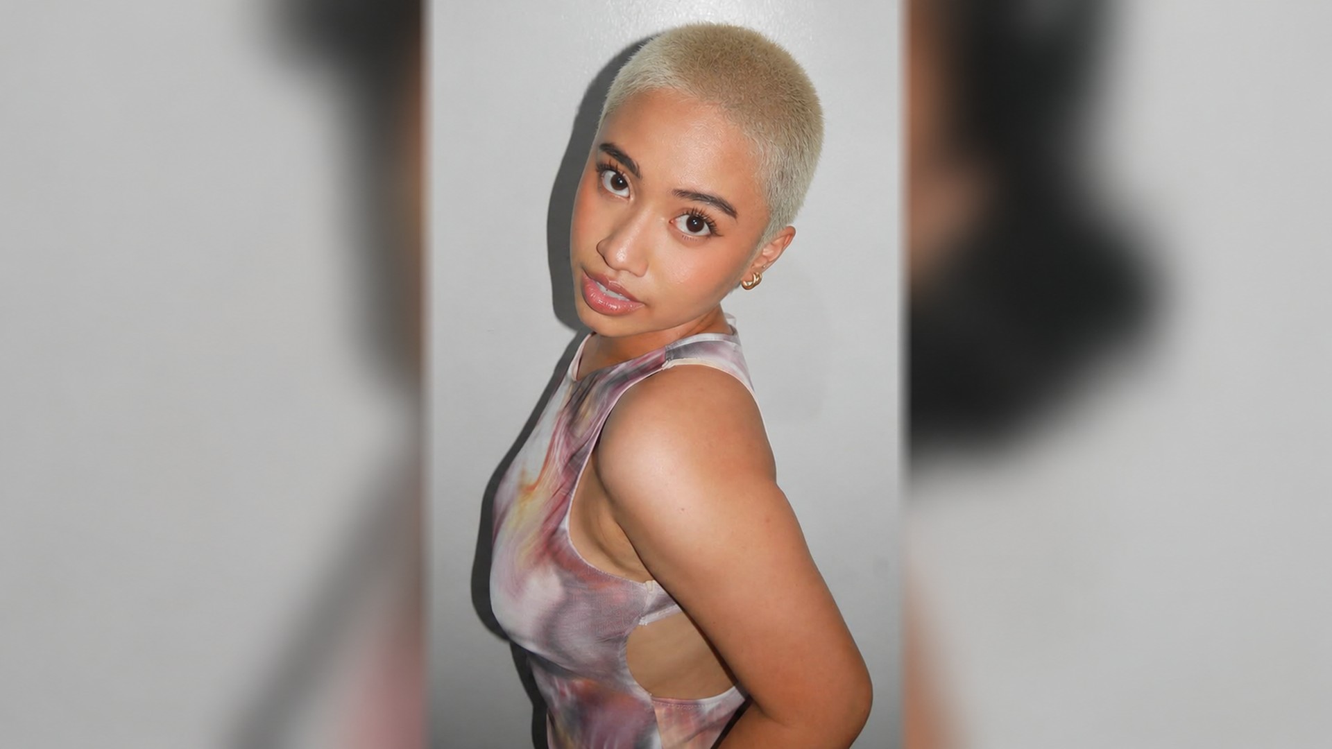 Ririe with a buzzcut